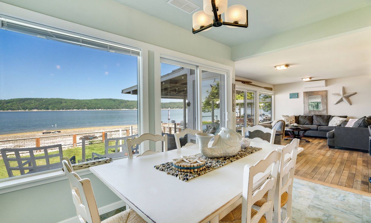 Belfair House | Beautiful Beach Front Home on Hood Canal With Water and Mountain Views.