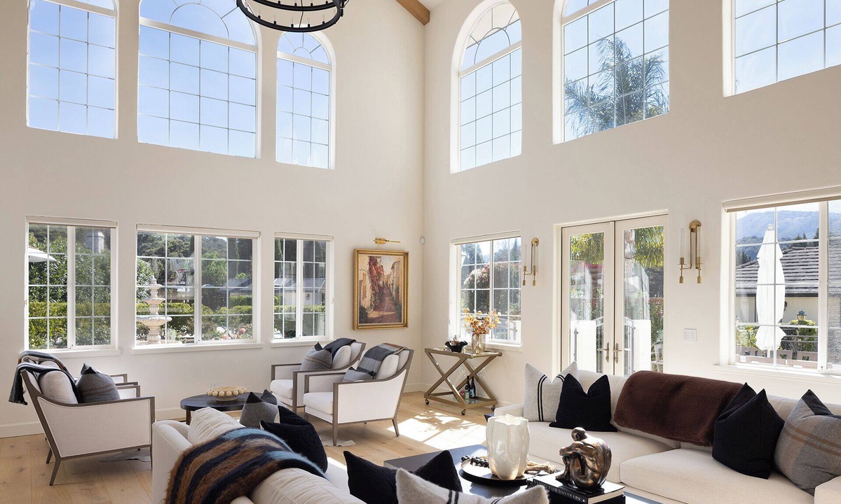 Carmel House | Gated Carmel Valley estate with mountain views, resort-style grounds, pool, guest house, gym, sauna, wine cellar, and luxury amenities near Folktale Winery. Long term, furnished rental. Available June 1.