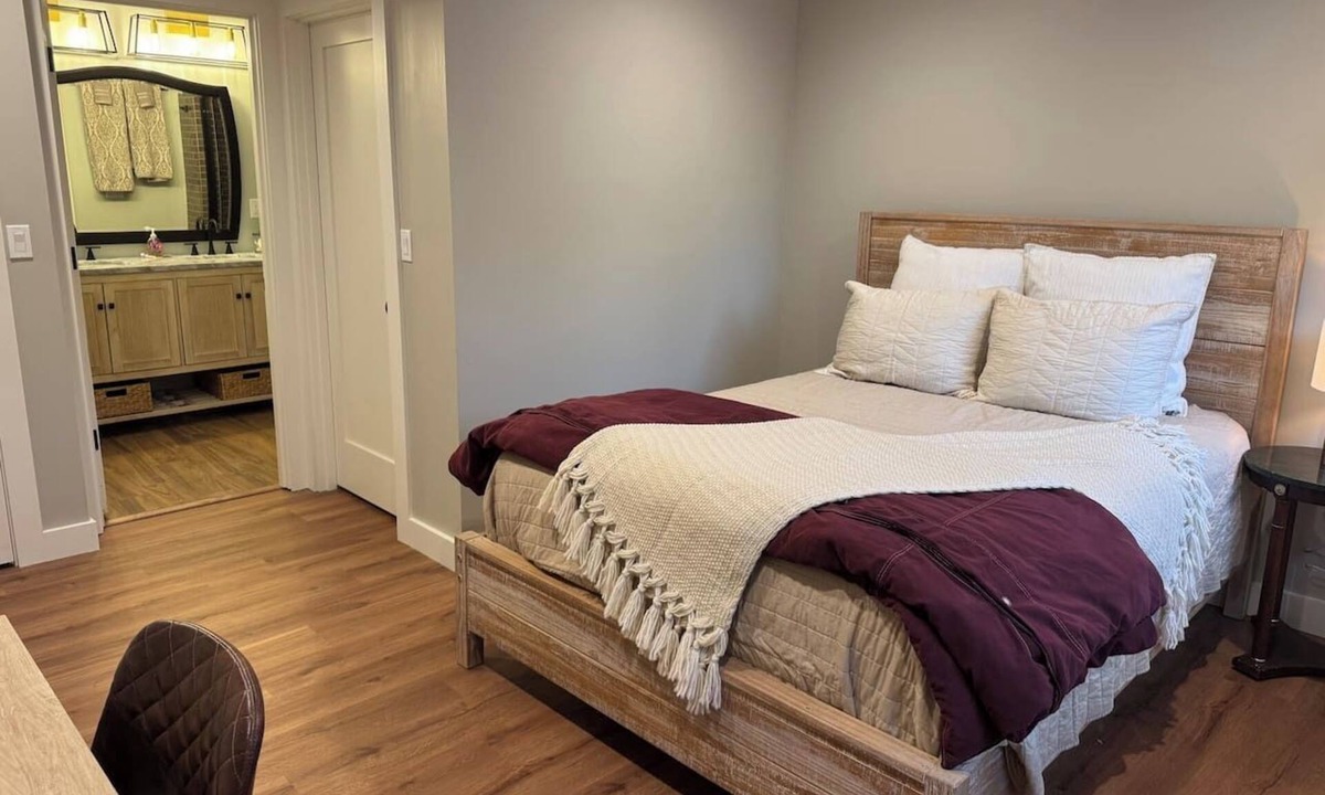 Humboldt Hill House | Master Bedroom & Bathroom Private Entrance and Patio Space