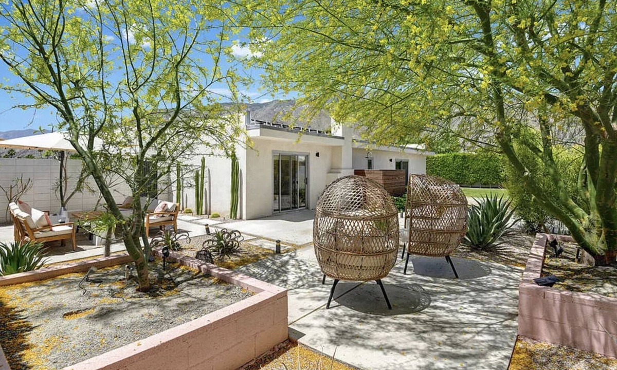 Racquet Club West House | Palm Springs oasis with pool, multiple patios & mountain views