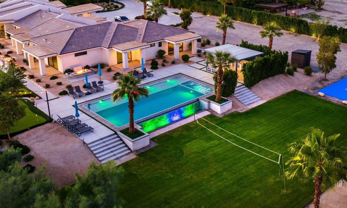 Indio House | Private Oasis: 45 ft Pool, Spa, NEW Pickleball Ct, 9-hole Golf, Grass Volleyball