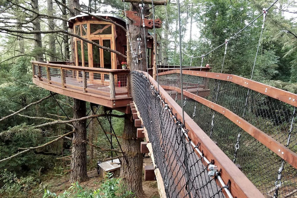Bodega Bay Cabin | Secluded Treehouse Hideaway with Firepit and Forest Views in Bodega Bay, California