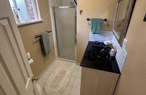 Mira Monte House | 1-bedroom 1 bath suite on farmhouse property next to water fountain