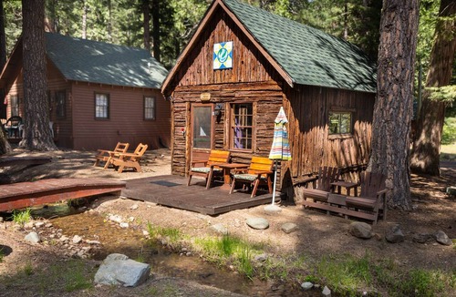 Blairsden-Graeagle Cabin | Charming Trout Cabin at Camp Layman | Riverside Family Basecamp with Two Queens