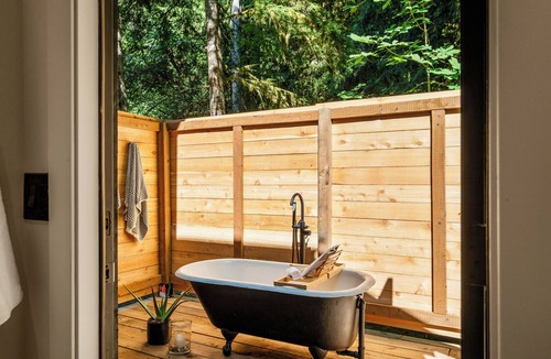 Marblemount Cabin | Dwell Magazine Scandi Cabin with Outdoor Forest Tub, min to North Cascades Park