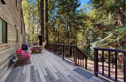 Anchor Bay House | Forested home with fireplace & ev charger near Anchor Bay, dogs welcome