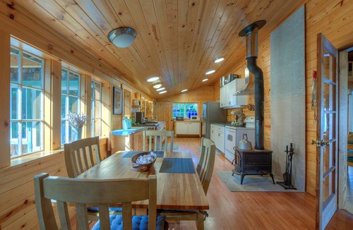 Eastsound Cabin | Historic lodge, new wing, ocean-front, private beach, kayaks, hot tub, and more!