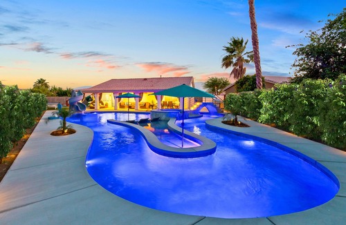 Coachella House | LAZY RIVER, Water slide, Arcade, Race track &Games, Playground