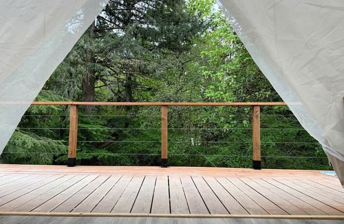 Brush Prairie RV Rental | Luxury Canvas Retreat w/Rain Shower & Firepit in Brush Prairie, Washington