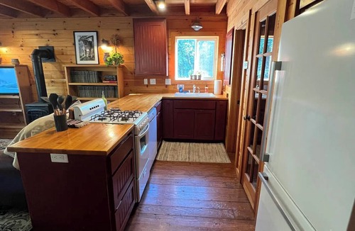 Greenville Cabin | Meyers Ranch Group Cabins - Peaceful Wooded Retreat - Hot Springs + Swimming