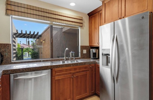 Bermuda Dunes Condo | Modern Fairway Retreat with Pool access in Bermuda Dunes Country Club.