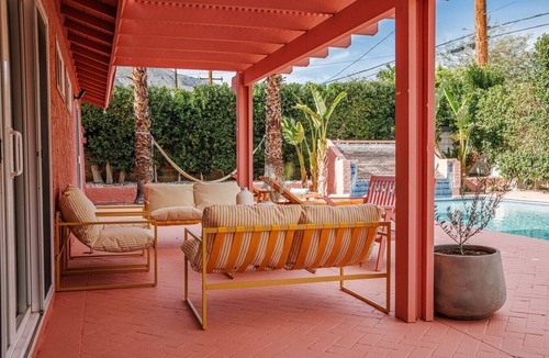 Racquet Club West House | Palm Springs Pink House Villa, Pool, BBQ & Games, Seasonal Discount!