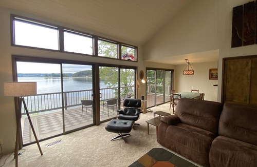 Gig Harbor House | PNW MCM 155ft Private Waterfront Gem on Raft Island w/Hot Tub by RedAwning