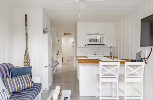 Carpinteria Condo | Rare Single Level condo w/Private bar, yard and deck, STEPS to beach.