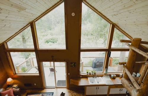 Lewis County Cabin | Riverfront Cabin-Hot Tub-Firepit-BBQ-Tilton River