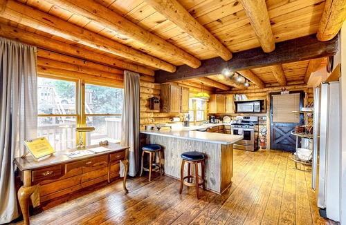 Pine Cove Cabin | Secluded mtn-view cabin with deck,hot tub, grill, wood stove - dog-friendly