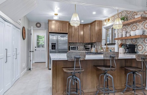 Blue Jay House | Serene cabin near Lake Arrowhead Village with wraparound deck & forest views