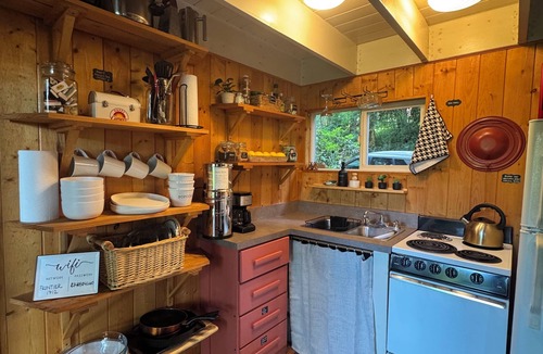 Gold Bar Cabin | Tiny Cabin Couples escape! Hot tub, dry sauna, VIEWS!