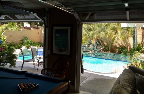 Lake Forest House | Tropical Home, Heated Pool, Spa, Fire Ring, Fireplace, Central Air, Pool table