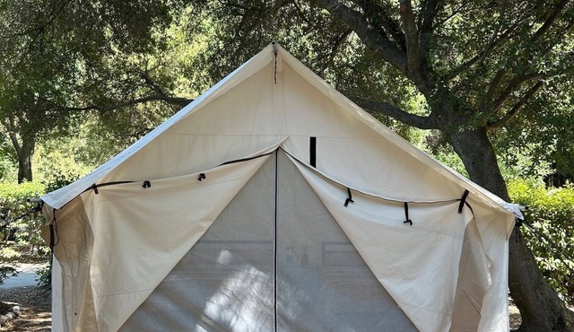 12x14 Cabin Tent. 4.5 miles to the Sequoia National park entrance.