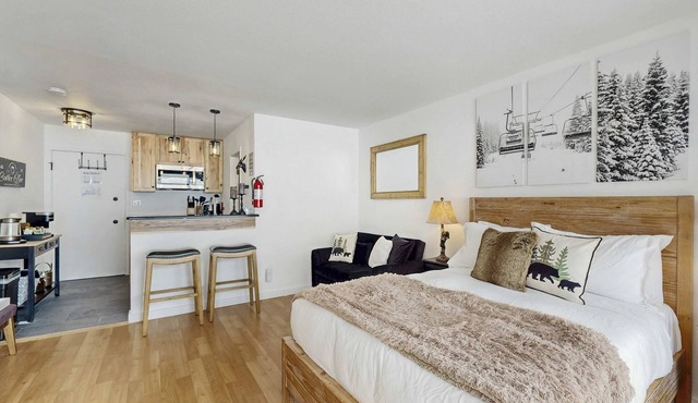 Cozy studio condo with kitchenette, deck, WiFi, & nearby activities