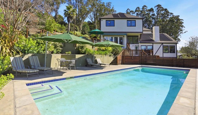 Fabulous 4-bedroom home, private location, breathtaking Mt Tam views, with pool