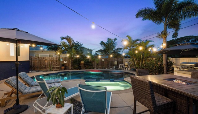 Group Getaway near Beach—Pool, Hot Tub, Sauna, Gym