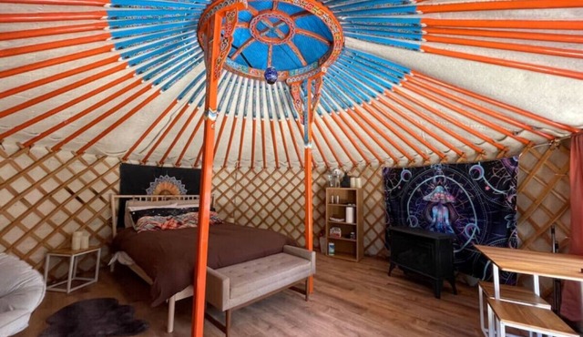 Heart Yurt · Forest Glamping · Most Beloved · Sleeps 3 · Hot Tub