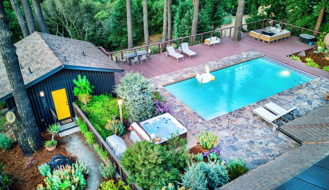 Modern Forest Retreat/Private ADU with Pool, Hot Tub