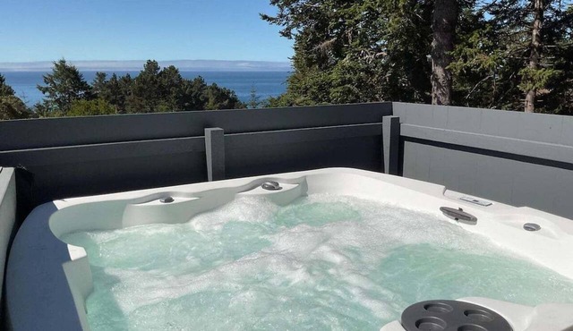 Panoramic Ocean Views Serene, Updated Architectural Gem with Hot Tub