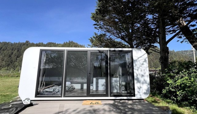 Sleek and Modern Glamping Pod in Klamath, Perfect for a Getaway near the Pacific Ocean