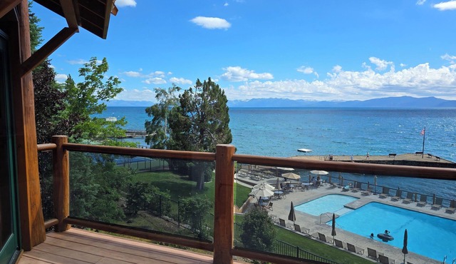 Tahoe luxury Brockway Springs Resort lakefront and heated pool year round