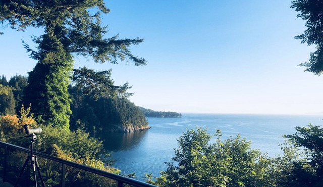 The Fidalgo Overlook. Panoramic Puget Sound Views, Waterfront Bluff Retreat.