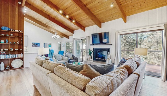 Updated coastal home with tranquil ocean views, gas grill, private deck